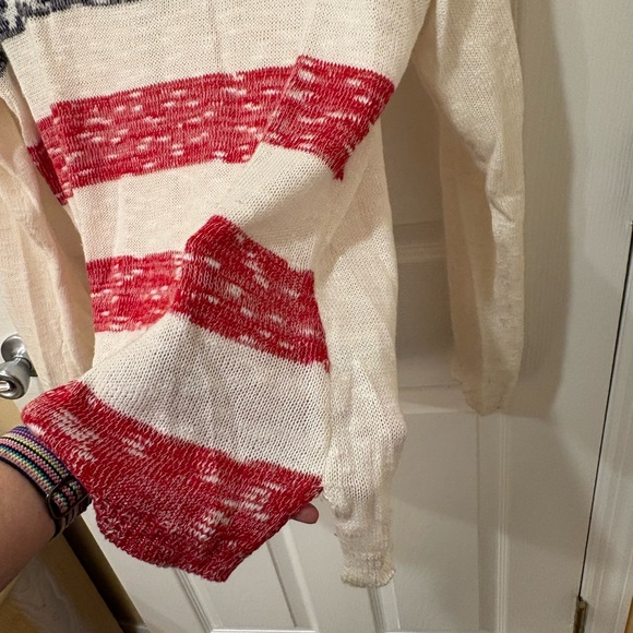 VENUS American Flag Patriotic Stars Stripes lightweight Sweater - Picture 5 of 8
